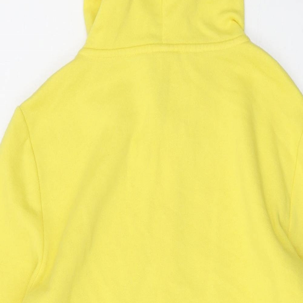 PINK Womens Yellow Cotton Full Zip Hoodie Size S Zip