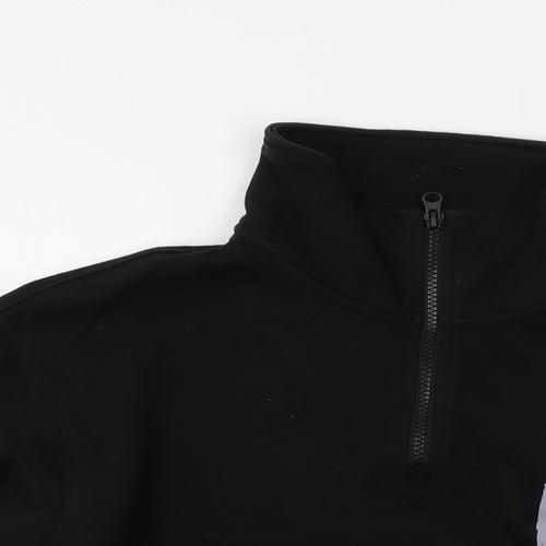 Disney Womens Black Cotton Pullover Sweatshirt Size M Zip