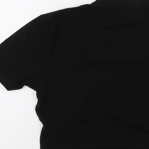 NA-KD Womens Black Polyester Cropped T-Shirt Size S Mock Neck