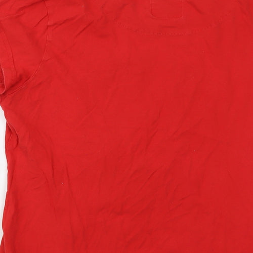 Disney Womens Red Cotton Basic T-Shirt Size M Crew Neck - Mickey Mouse
