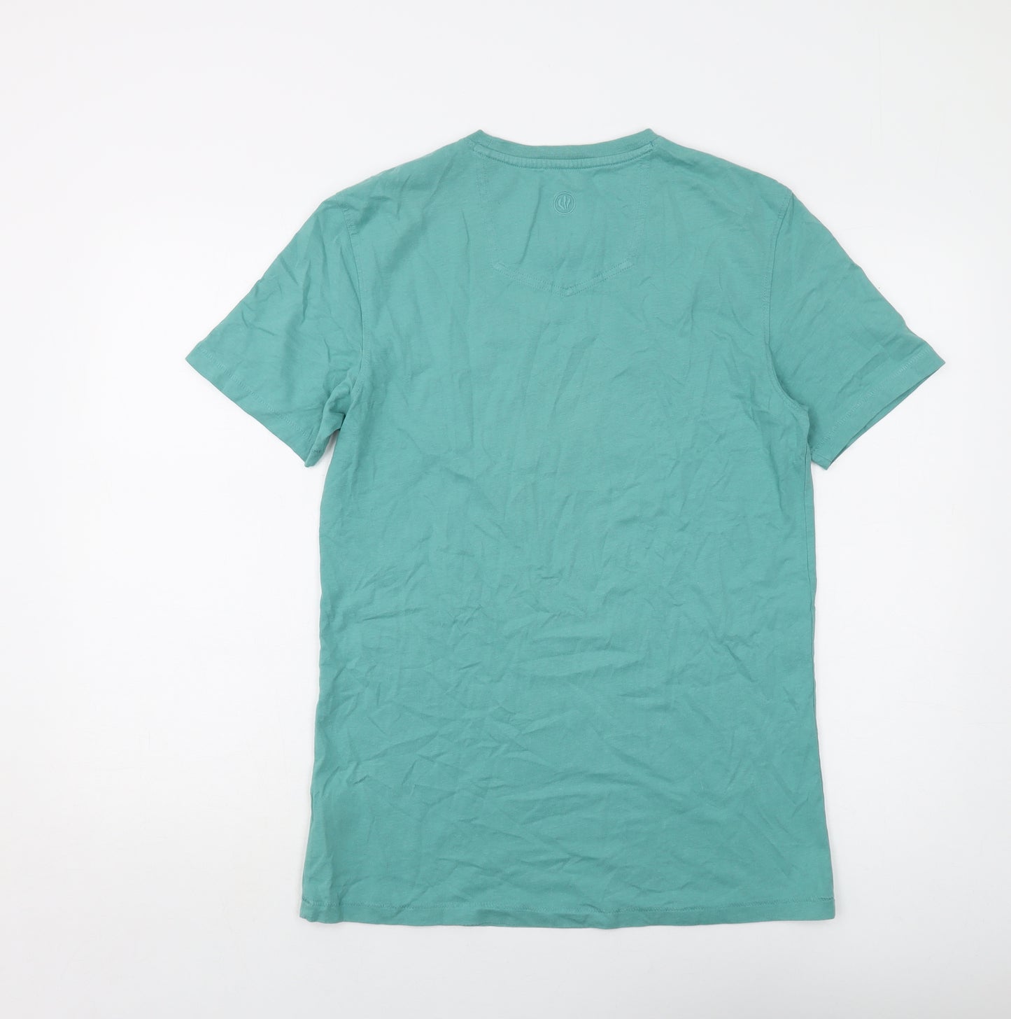 Fat Face Mens Green Cotton T-Shirt Size S Crew Neck