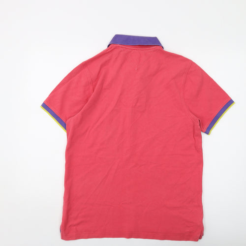 Hampton Mens Pink Cotton Polo Size M Collared Button