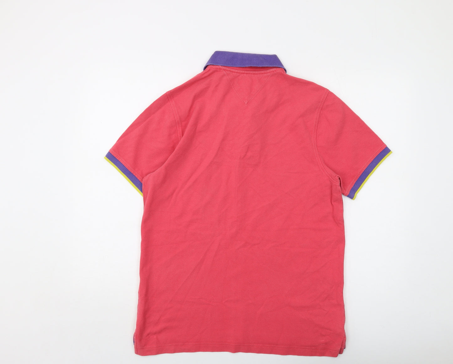 Hampton Mens Pink Cotton Polo Size M Collared Button