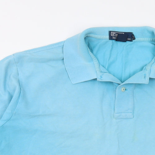 Polo Ralph Lauren Mens Blue Cotton Polo Size XL Collared Button