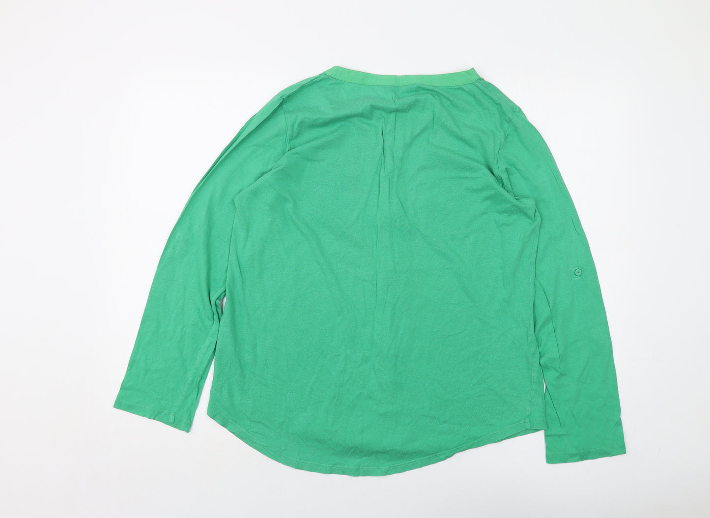 Boden Womens Green Modal Basic Blouse Size 16 V-Neck