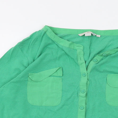 Boden Womens Green Modal Basic Blouse Size 16 V-Neck