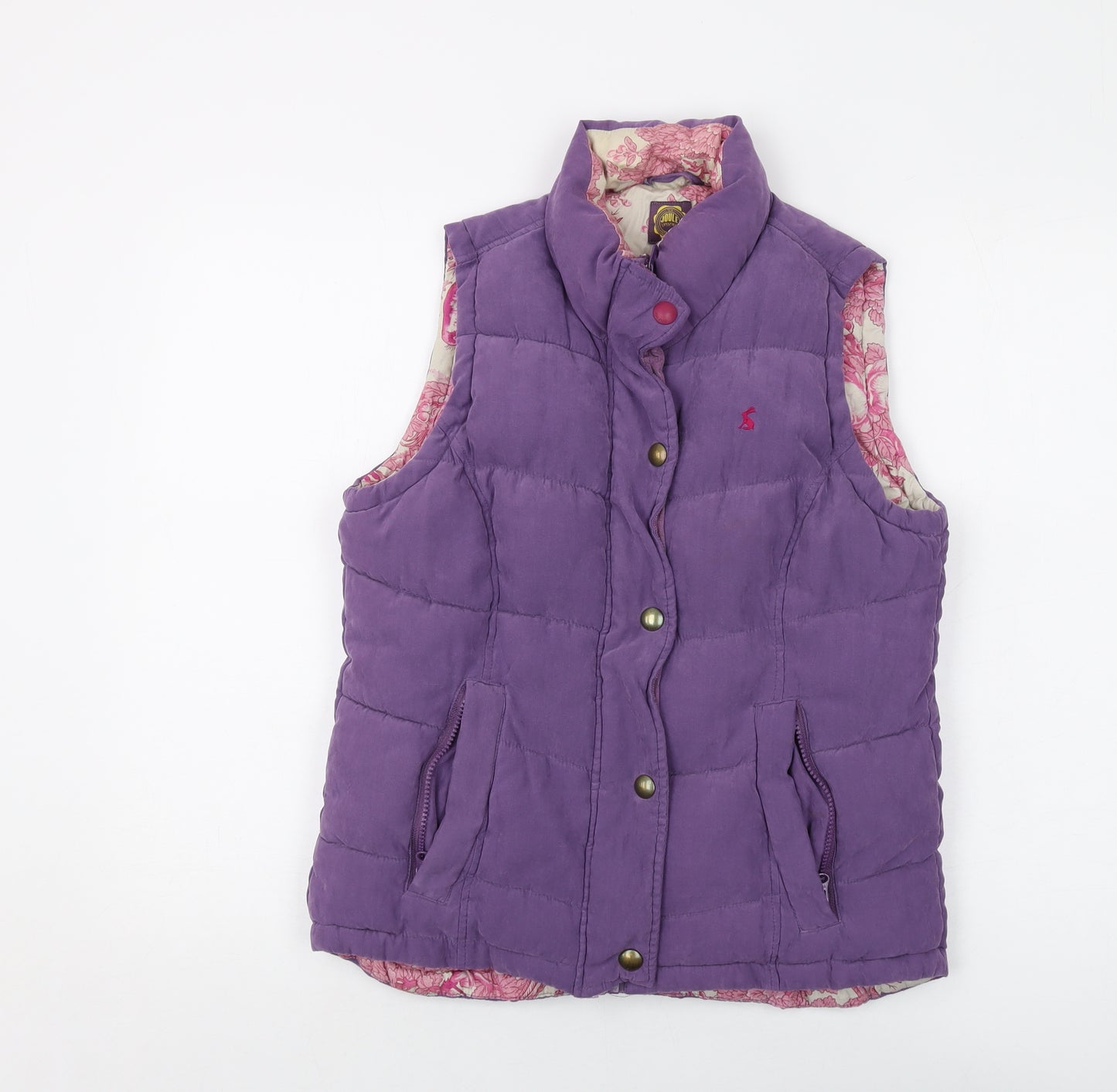 Joules Womens Purple Gilet Waistcoat Size 12 Zip