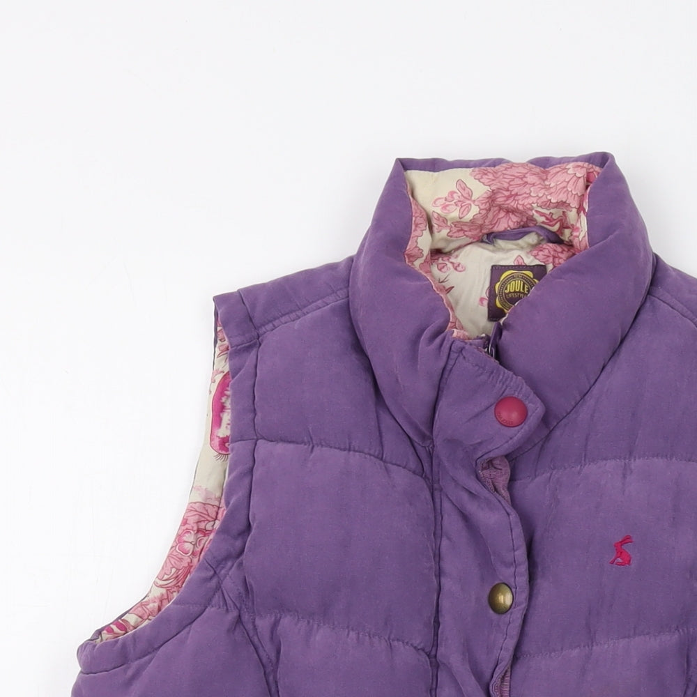 Joules Womens Purple Gilet Waistcoat Size 12 Zip