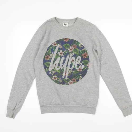 Hype Womens Grey Cotton Pullover Sweatshirt Size S