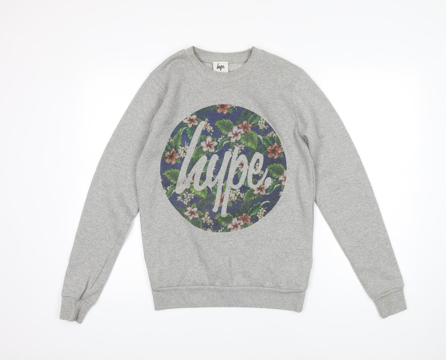 Hype Womens Grey Cotton Pullover Sweatshirt Size S