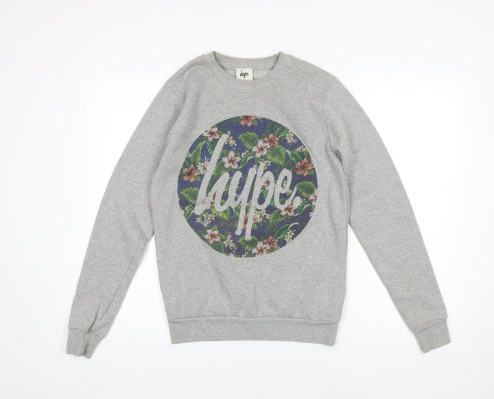 Hype Womens Grey Cotton Pullover Sweatshirt Size S