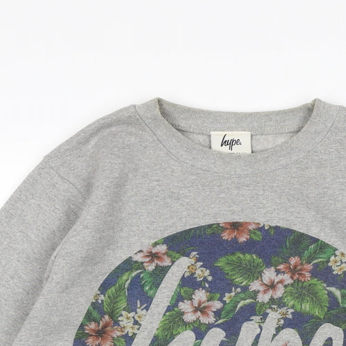 Hype Womens Grey Cotton Pullover Sweatshirt Size S