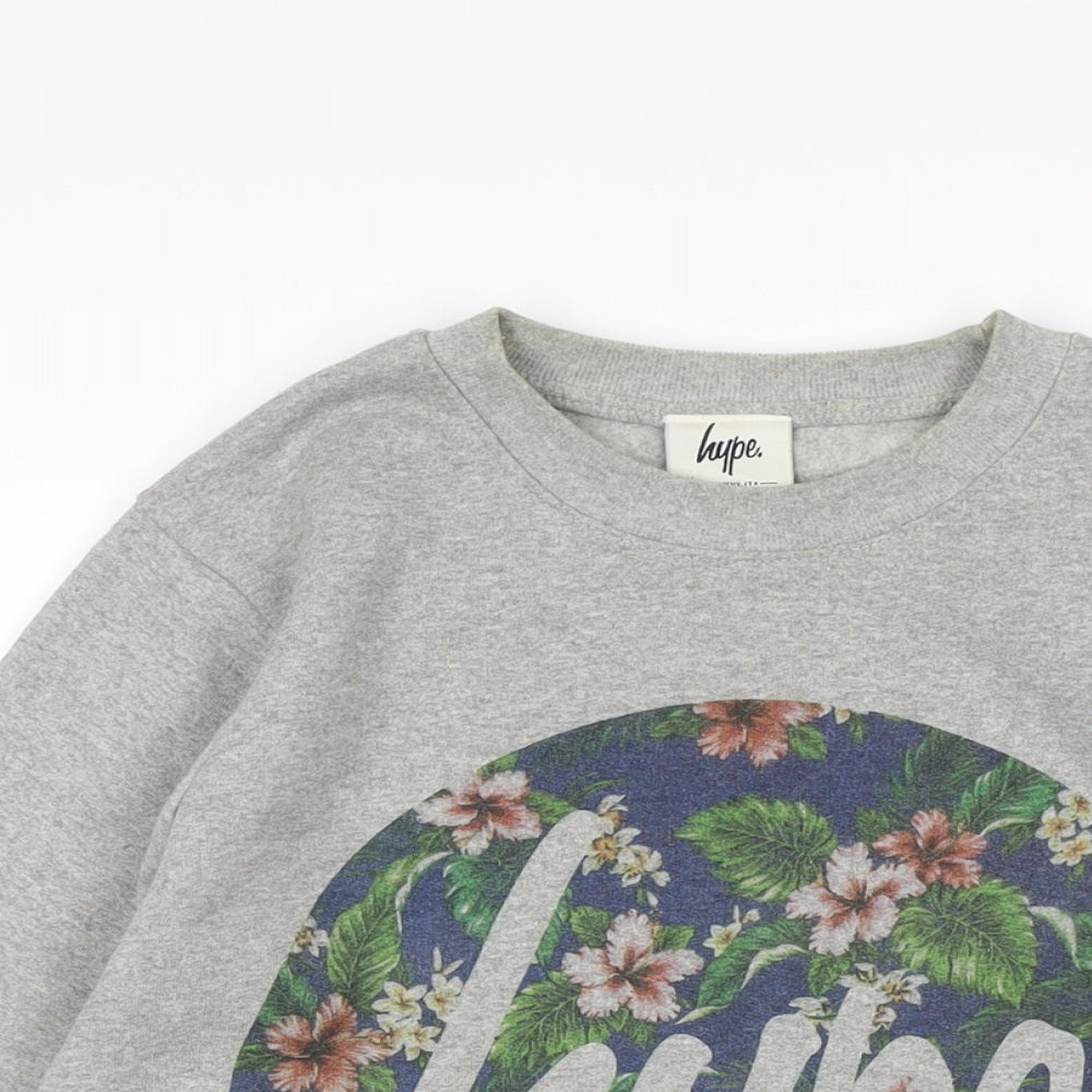 Hype Womens Grey Cotton Pullover Sweatshirt Size S