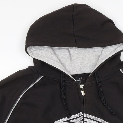 Umbro Mens Black Cotton Full Zip Hoodie Size XL