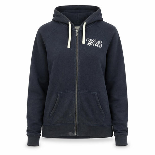 Jack Wills Womens Blue Cotton Full Zip Hoodie Size 14 Zip