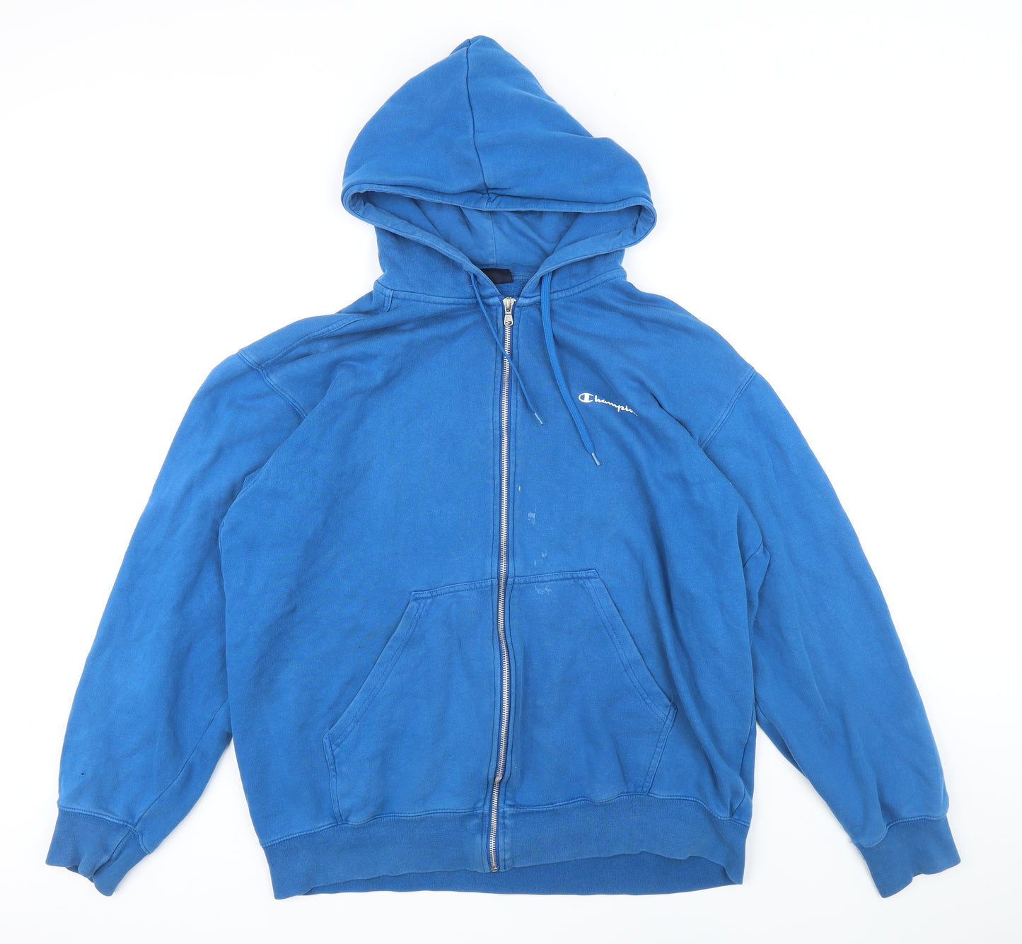 Champion Mens Blue Cotton Full Zip Hoodie Size XL