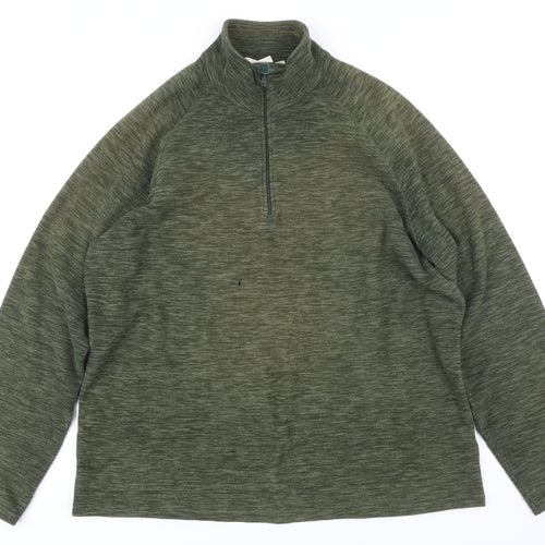 Mountain Warehouse Mens Green Polyester Henley Sweatshirt Size L
