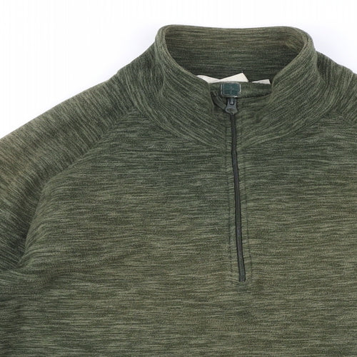 Mountain Warehouse Mens Green Polyester Henley Sweatshirt Size L