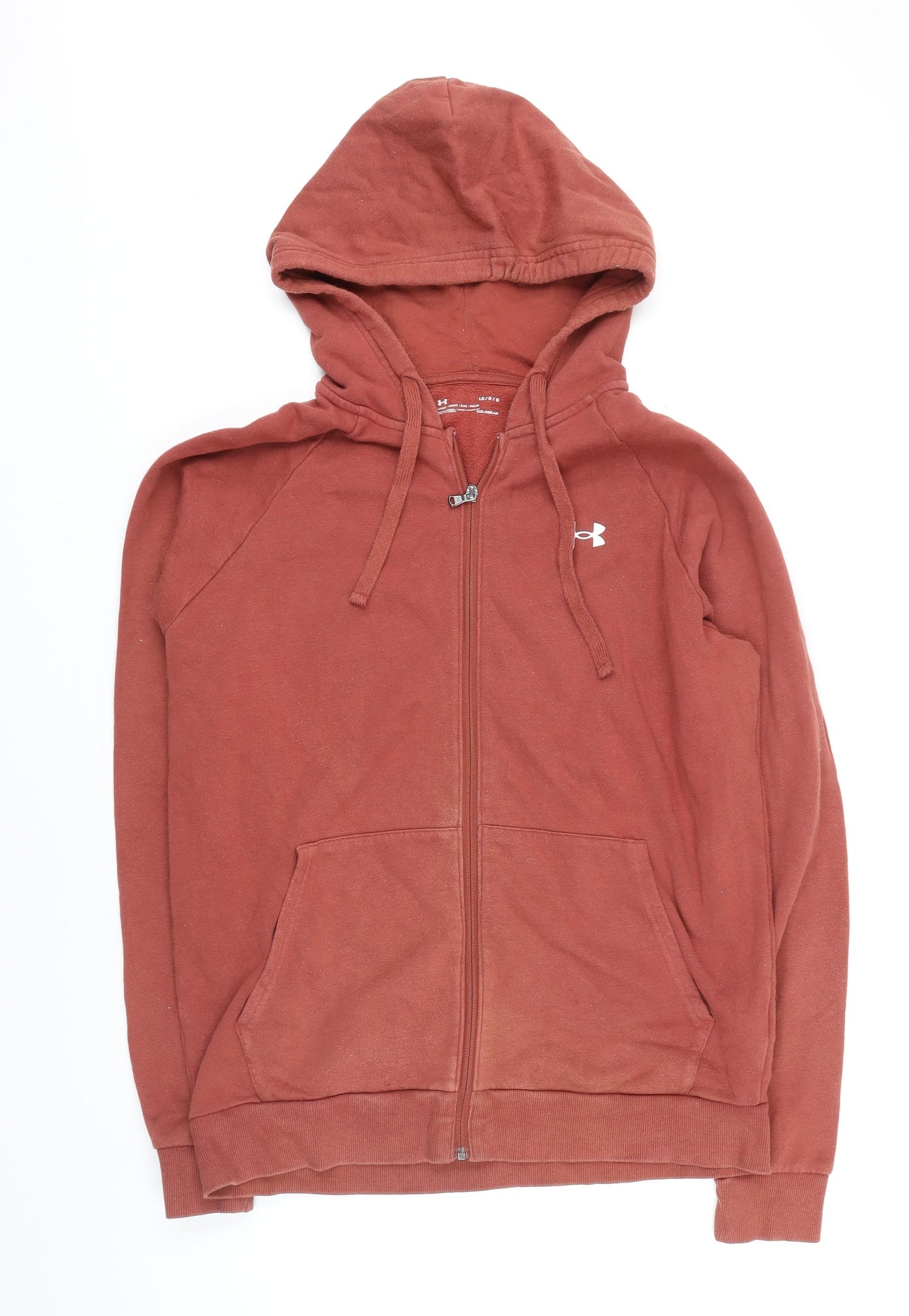 Under armour Mens Brown Polyester Full Zip Hoodie Size L