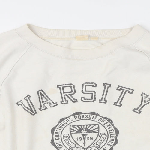 Gap Womens White Cotton Pullover Sweatshirt Size M