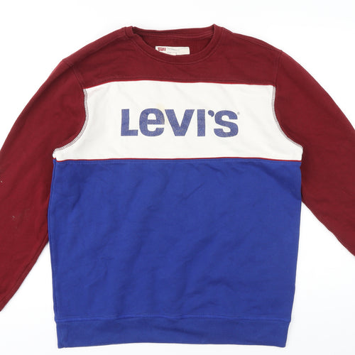 Levi's Womens Multicoloured Colourblock Cotton Pullover Sweatshirt Size L