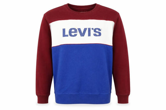 Front view of Levi's women’s multicoloured colourblock cotton pullover sweatshirt, size L