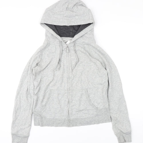 Gap Womens Grey Cotton Full Zip Hoodie Size M Zip