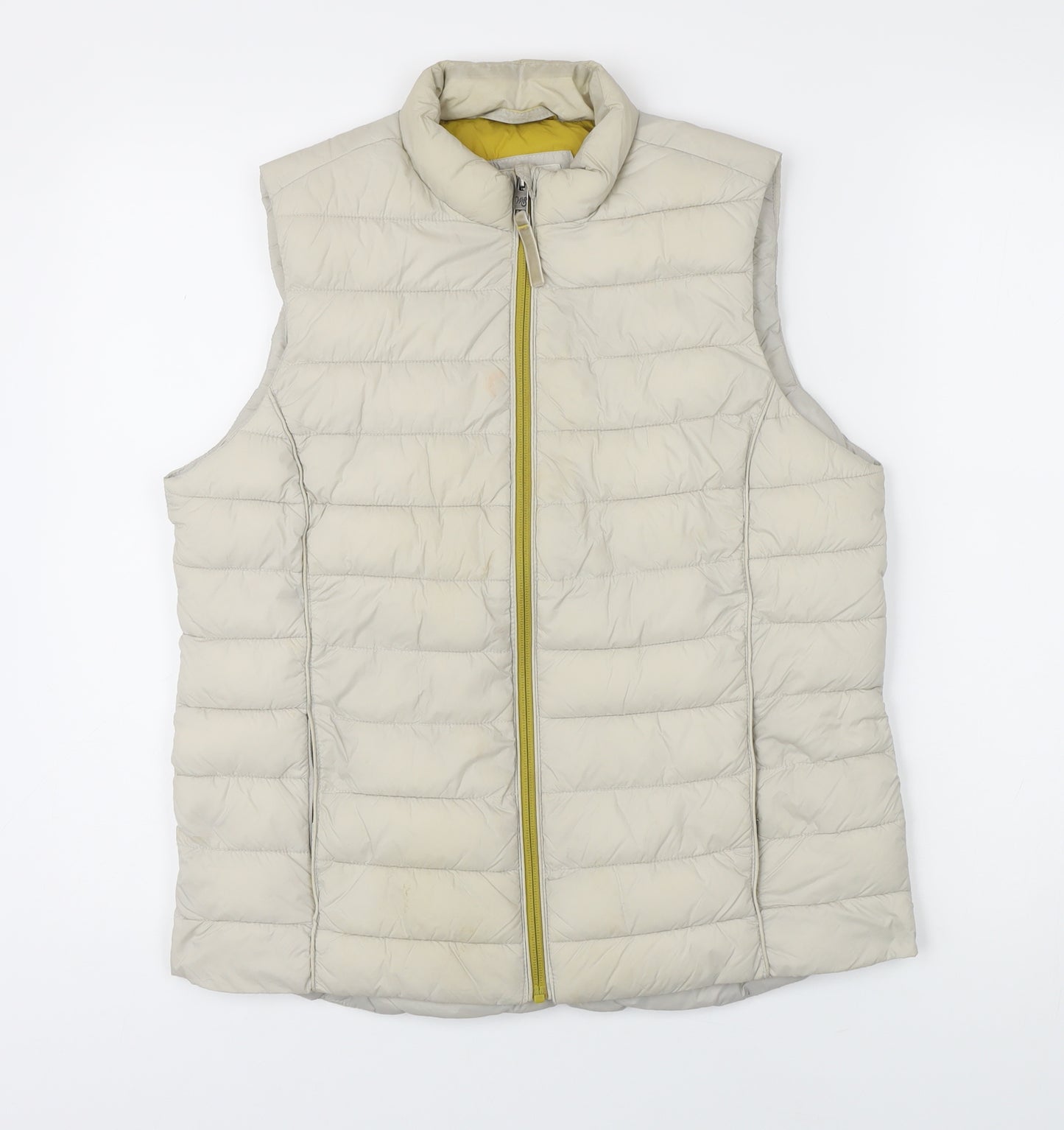 White Stuff Womens Beige Gilet Waistcoat Size 12 Zip