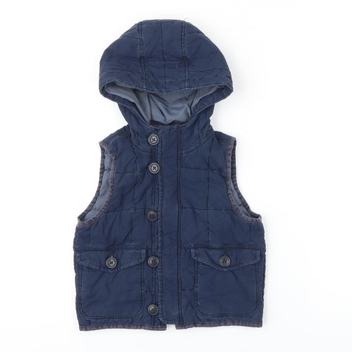 Gap Boys Blue Gilet Waistcoat Size 2 Years Button