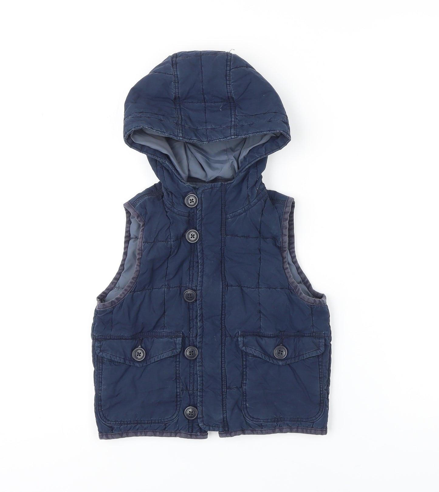 Gap Boys Blue Gilet Waistcoat Size 2 Years Button