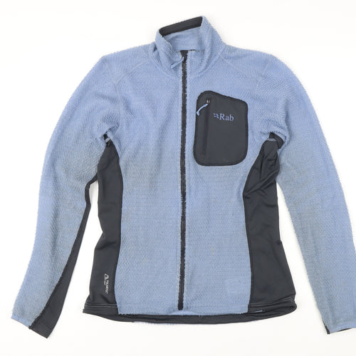 RAB Womens Blue Colourblock Polyester Full Zip Sweatshirt Size 10 Zip