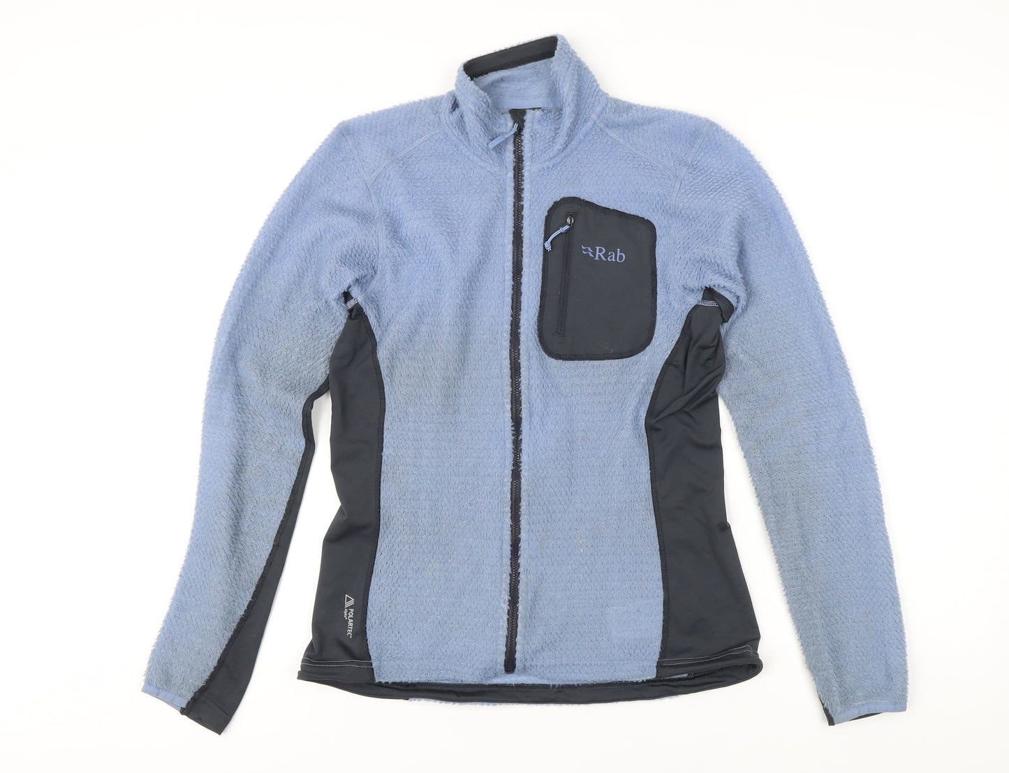 RAB Womens Blue Colourblock Polyester Full Zip Sweatshirt Size 10 Zip