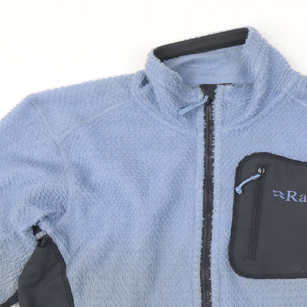 RAB Womens Blue Colourblock Polyester Full Zip Sweatshirt Size 10 Zip