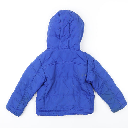 United Colors of Benetton Boys Blue Puffer Jacket Coat Size 4-5 Years Zip