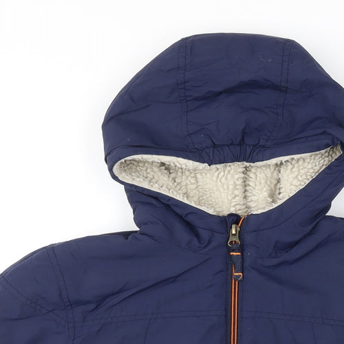 Boden Boys Blue Jacket Coat Size 7-8 Years Zip