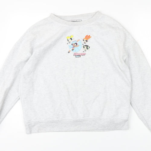 CN Womens Grey Cotton Pullover Sweatshirt Size 10 - Power Puff Girls