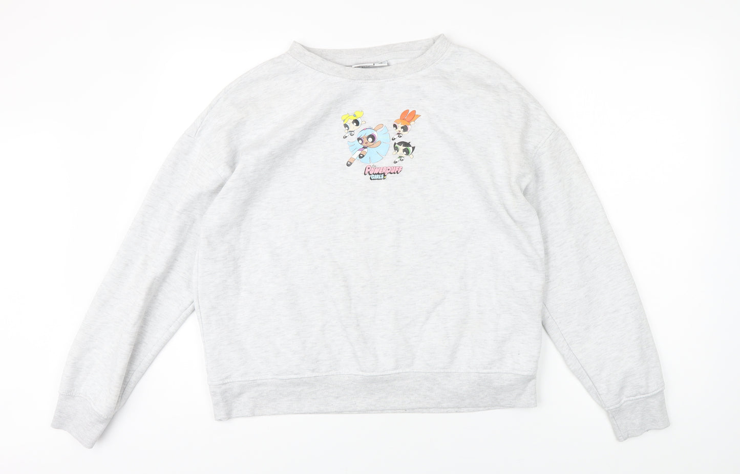 CN Womens Grey Cotton Pullover Sweatshirt Size 10 - Power Puff Girls
