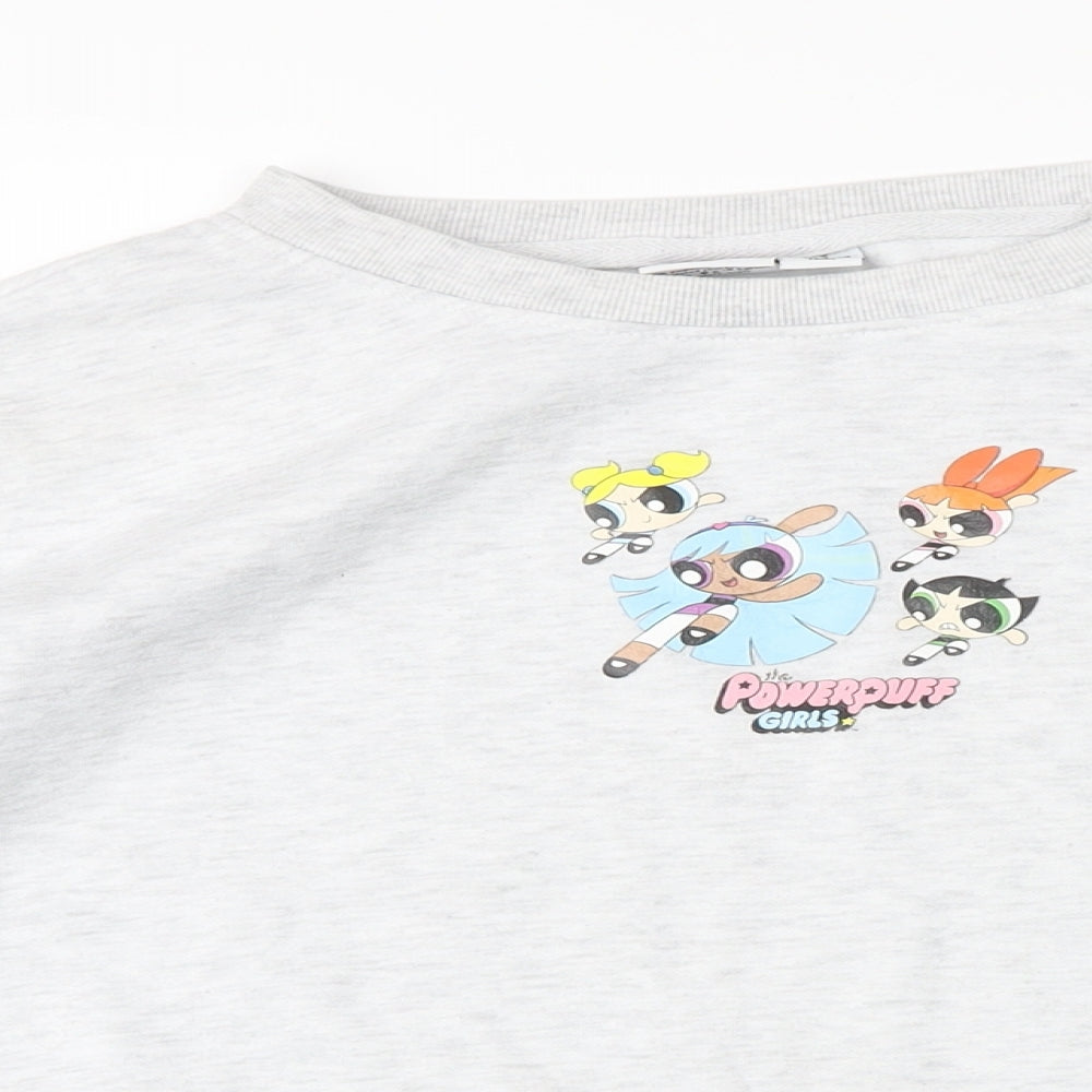 CN Womens Grey Cotton Pullover Sweatshirt Size 10 - Power Puff Girls