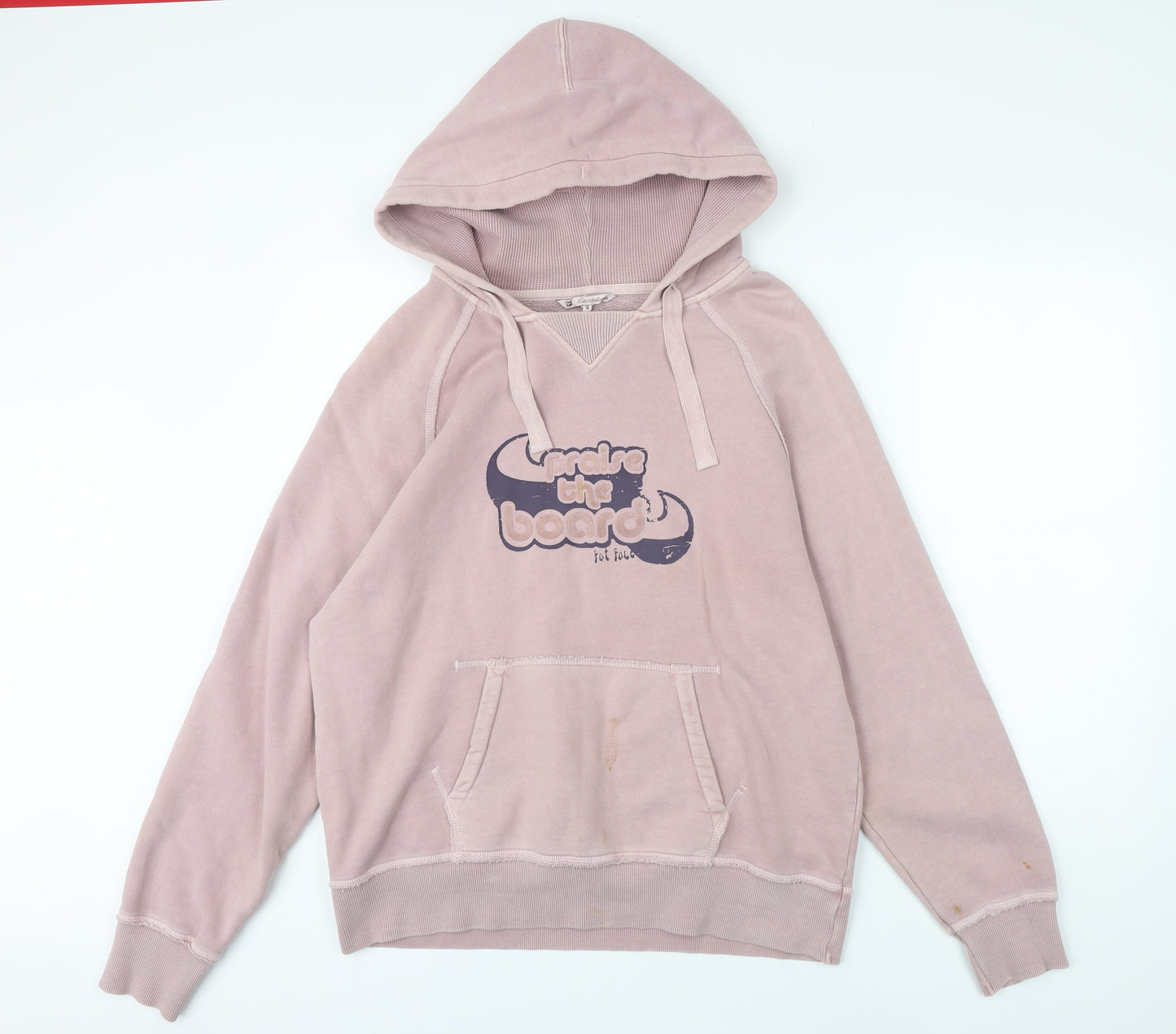 Fat Face Womens Pink 100% Cotton Pullover Hoodie Size 16