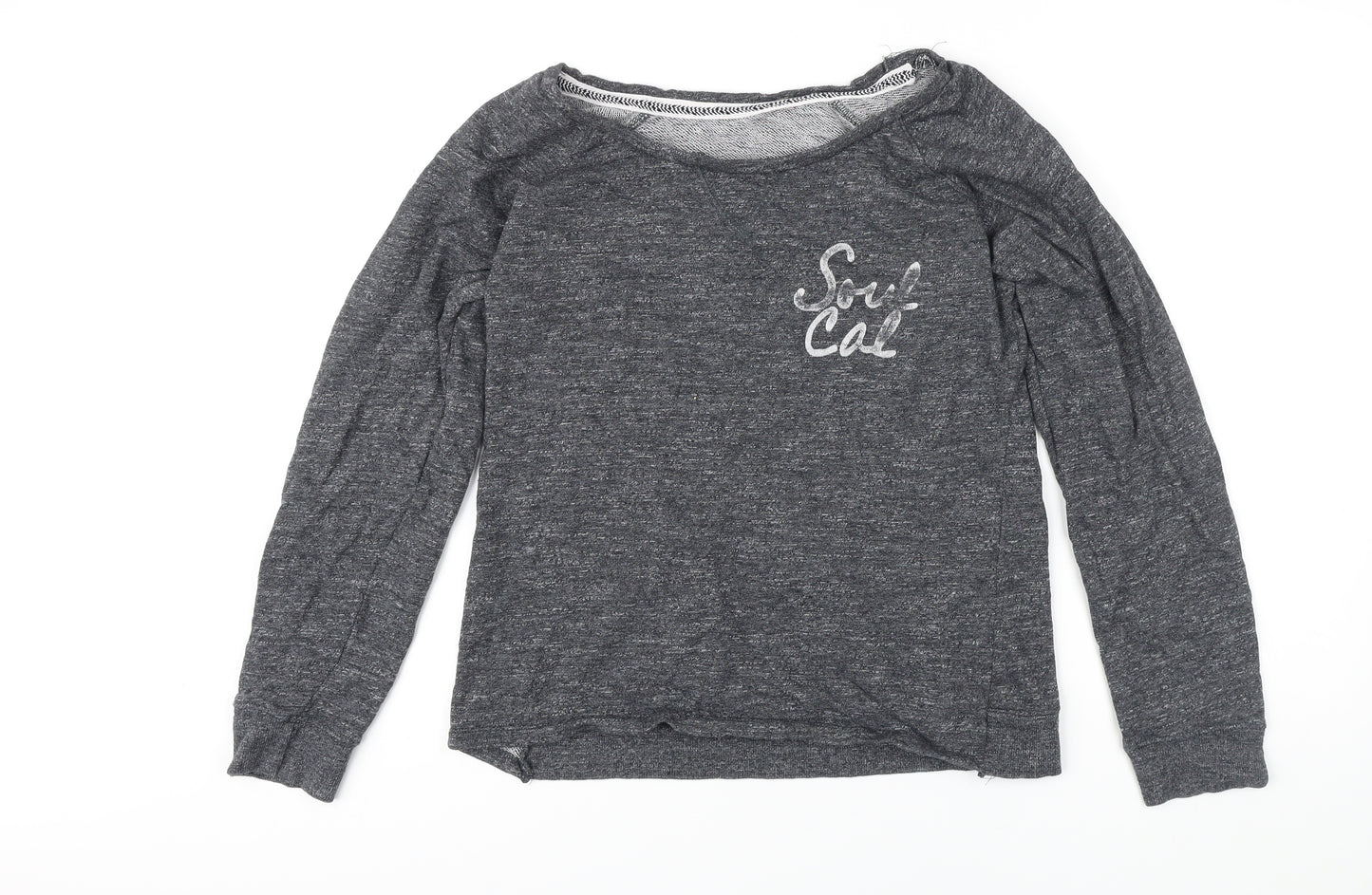 Soul Cal Womens Grey Cotton Pullover Sweatshirt Size M