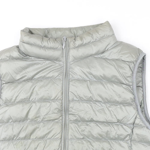 Uniqlo Womens Grey Gilet Waistcoat Size L Zip
