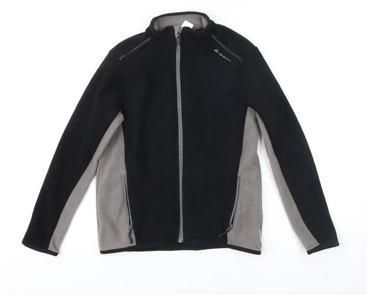 DECATHLON Boys Black Colourblock Jacket Size 12 Years Zip