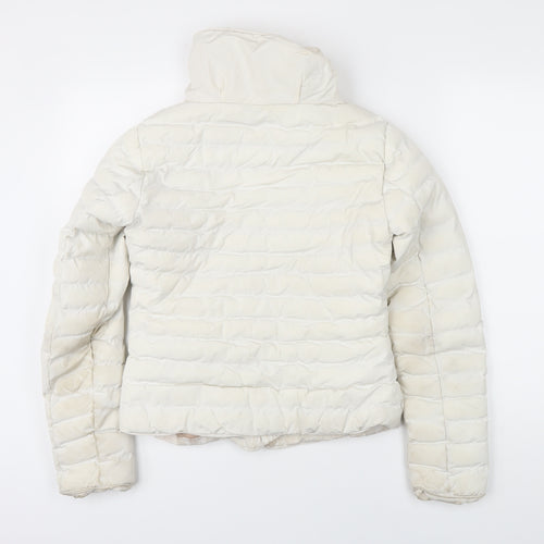 Tokyo Laundry Womens White Puffer Jacket Jacket Size 8 Zip