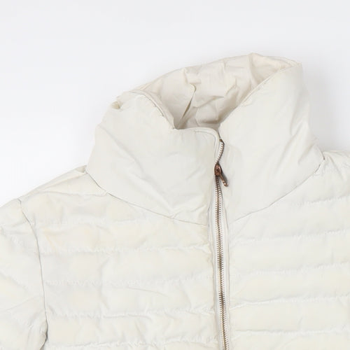 Tokyo Laundry Womens White Puffer Jacket Jacket Size 8 Zip