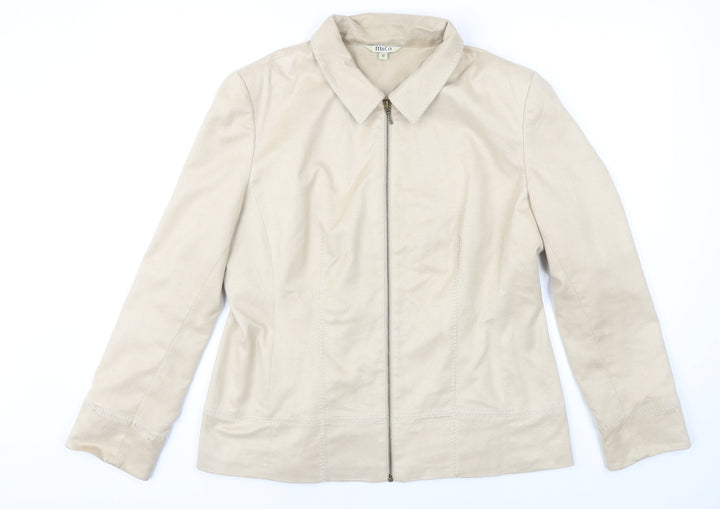 M&Co. Womens Beige Jacket Blazer Size 16 Zip