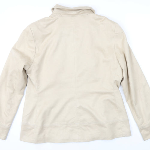 M&Co. Womens Beige Jacket Blazer Size 16 Zip