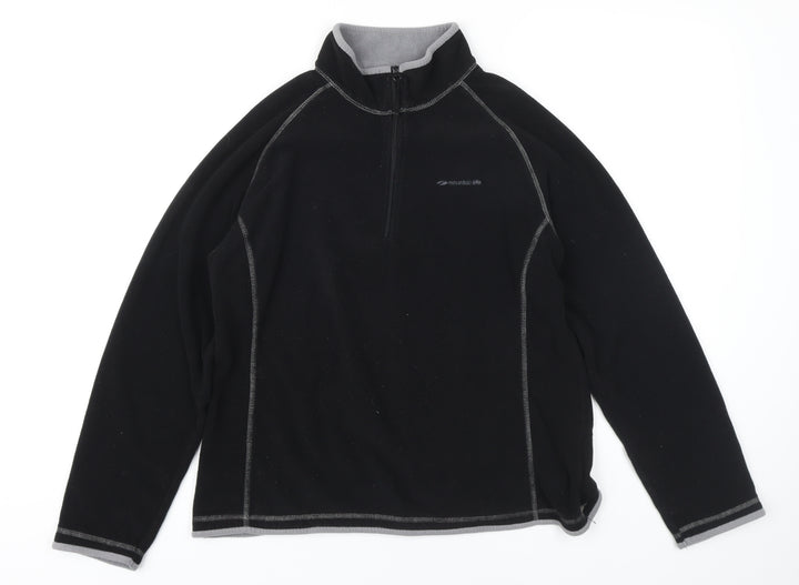Mountain Life Womens Black 100% Polyester Pullover Sweatshirt Size 16