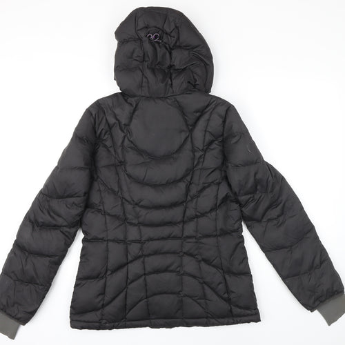 Lands End Womens Black Puffer Jacket Coat Size S Zip