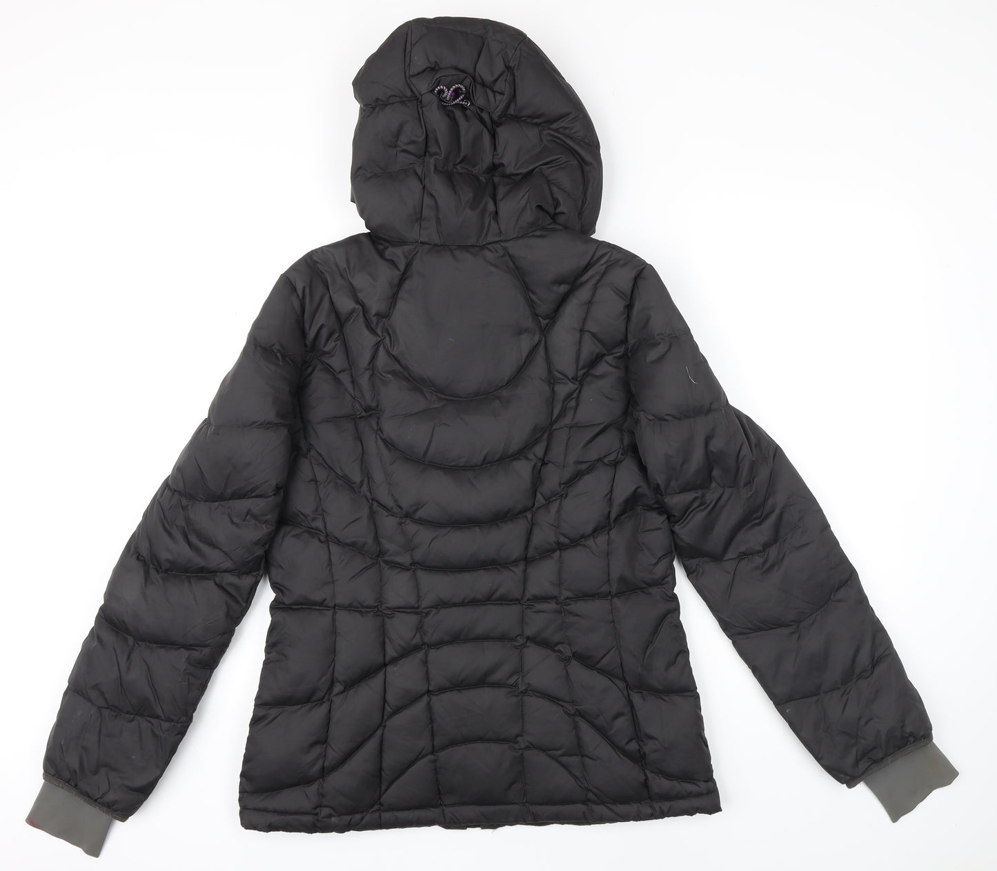 Lands End Womens Black Puffer Jacket Coat Size S Zip