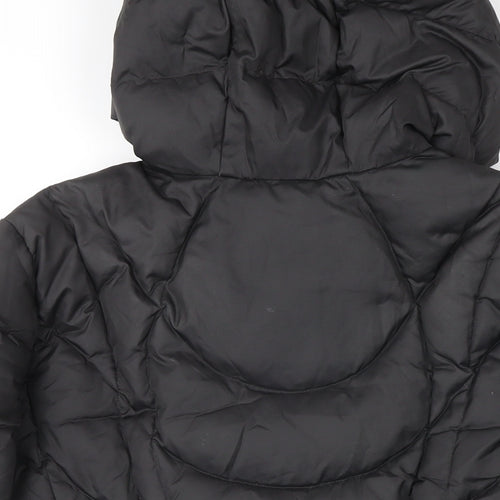 Lands End Womens Black Puffer Jacket Coat Size S Zip